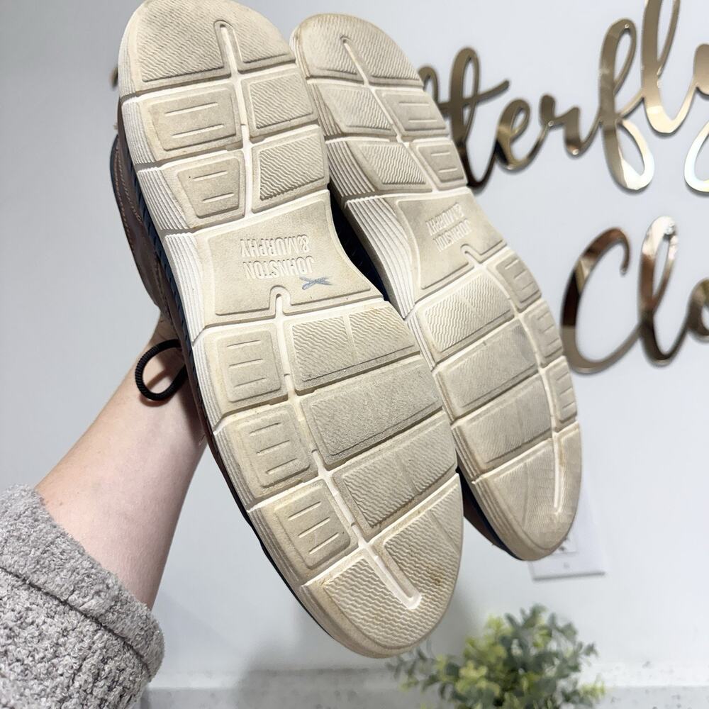 Johnston & Murphy brown leather sneakers Comfort Walking Airport Travel Size 11. - Picture 4 of 5